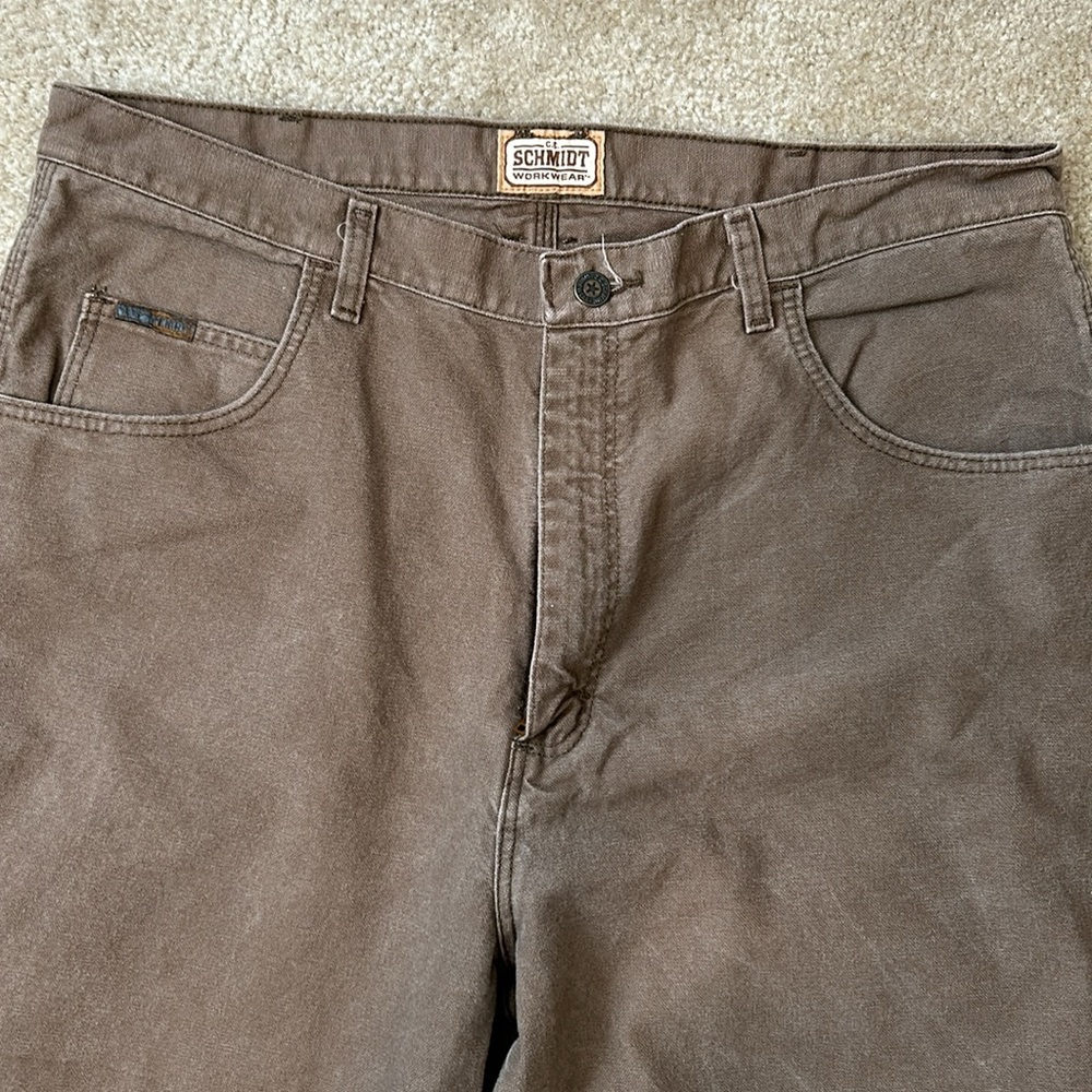 Men’s Brown Schmidt Jeans Size 38x32 - Picture 2 of 7